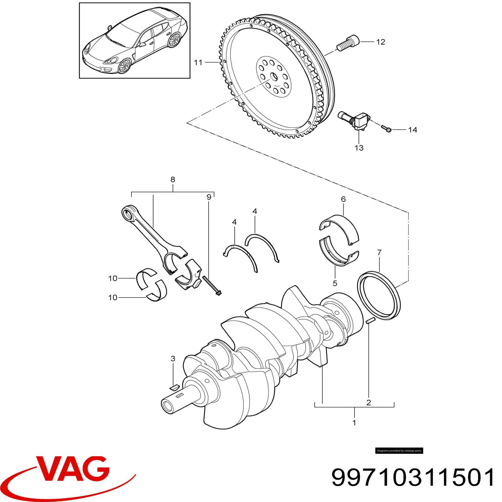Болт шатуна 99710311501 VAG