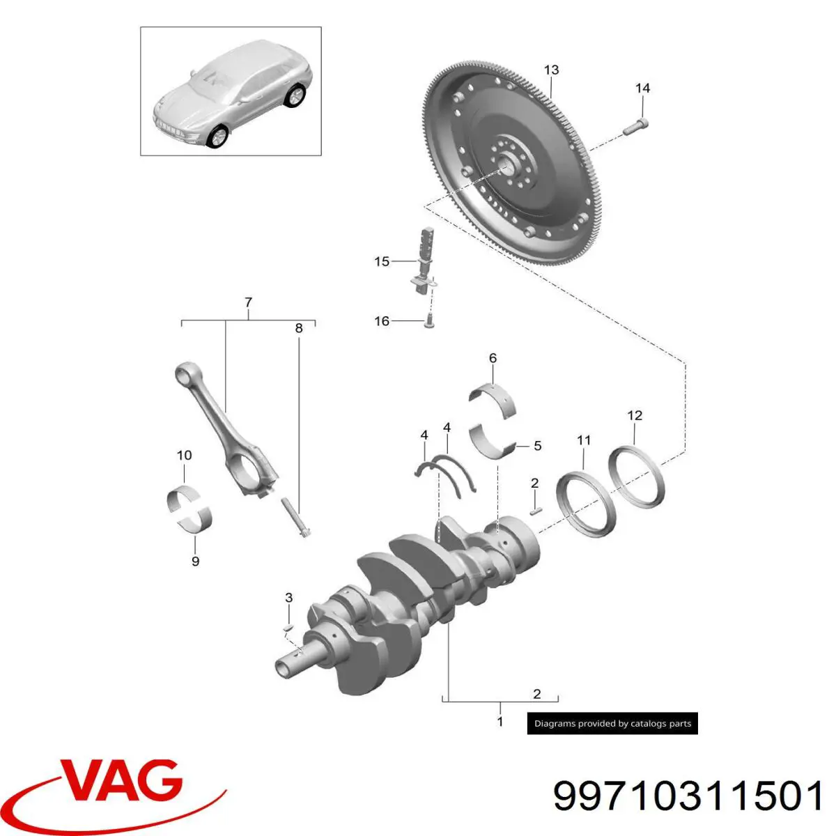 Болт шеек шатуна VAG 99710311501 цена, от 15.18 USD