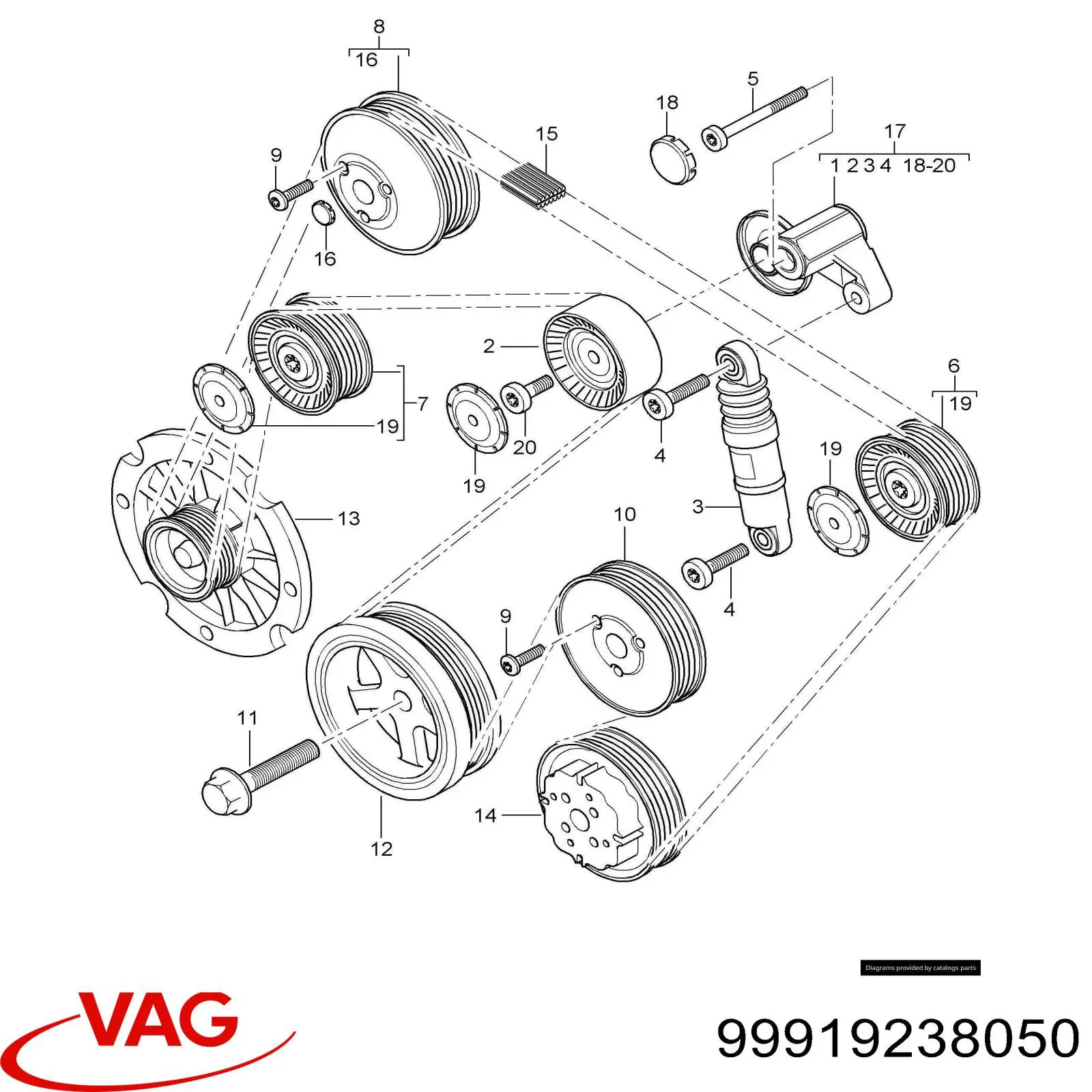 Ремень генератора 99919238050 VAG