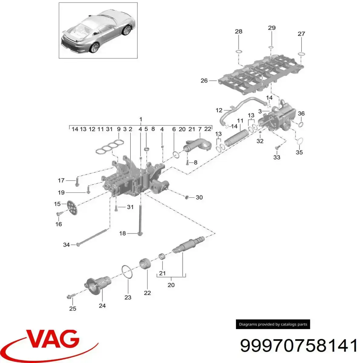 Прокладка вакуумного насоса VAG 99970758141 цена, от 14.81 USD