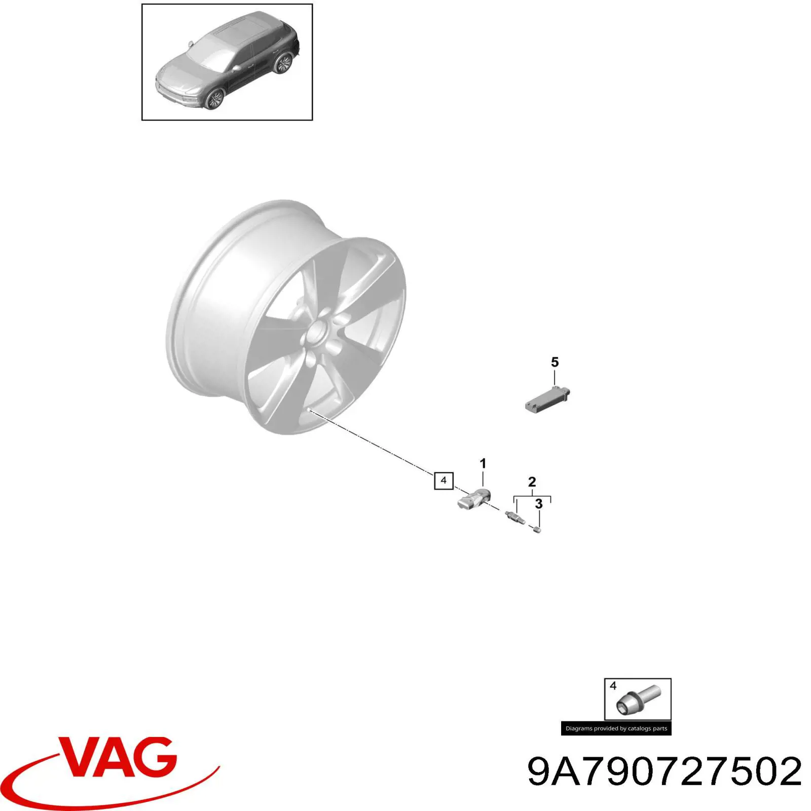Купить 9A790727502 VAG Датчик контроля давления в шинах