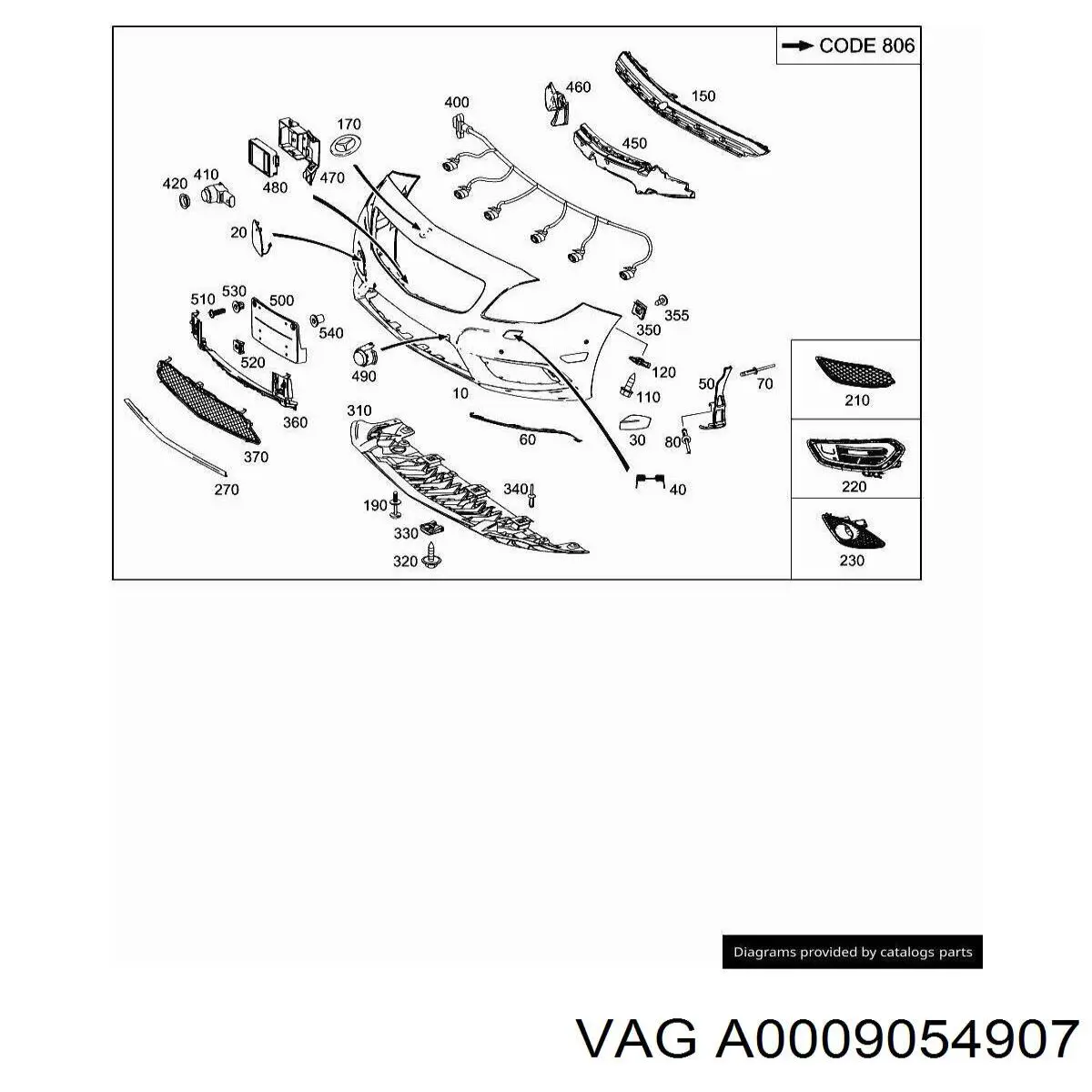 Радарный датчик дистанции A0009054907 VAG