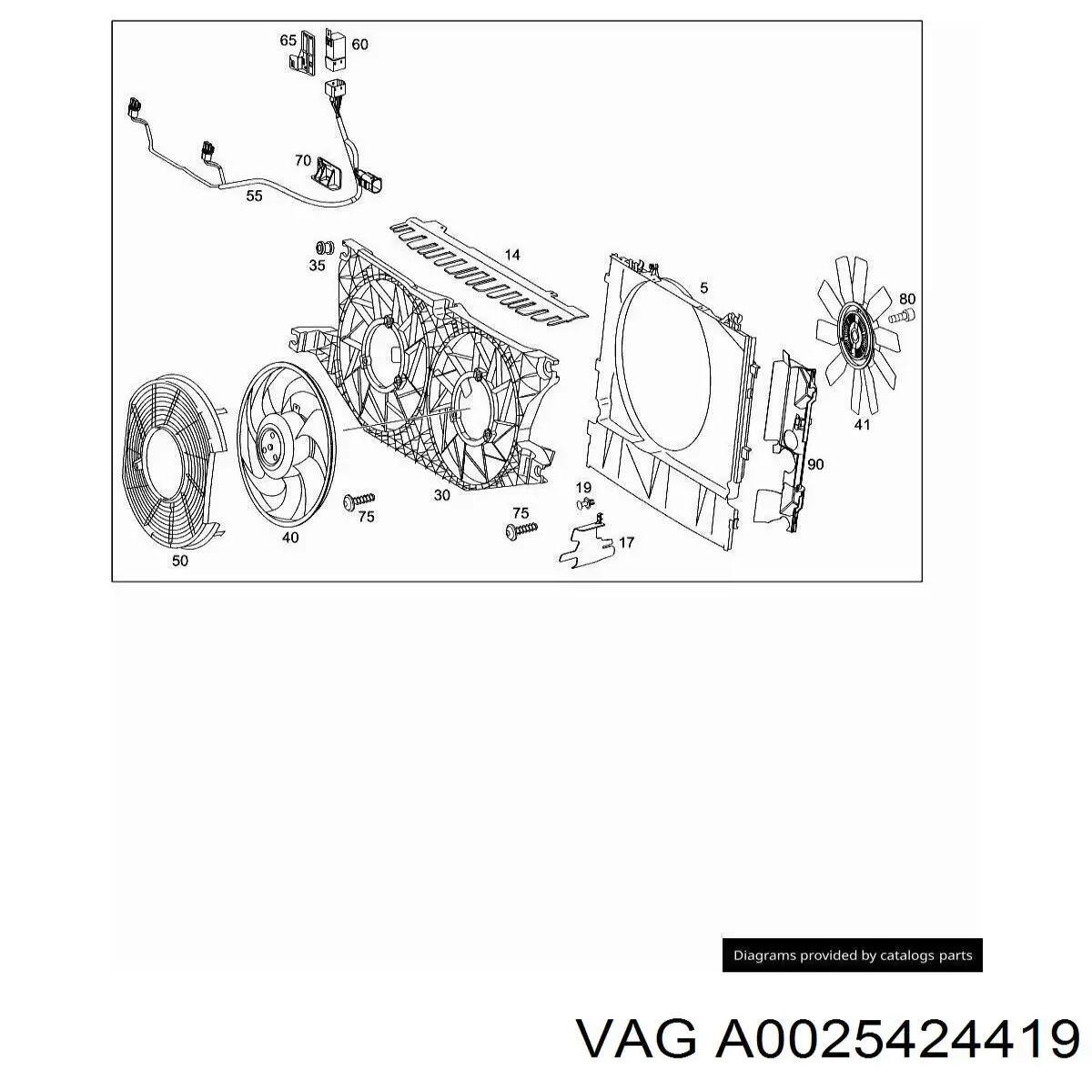 A0025424419 VAG relê de ventilador