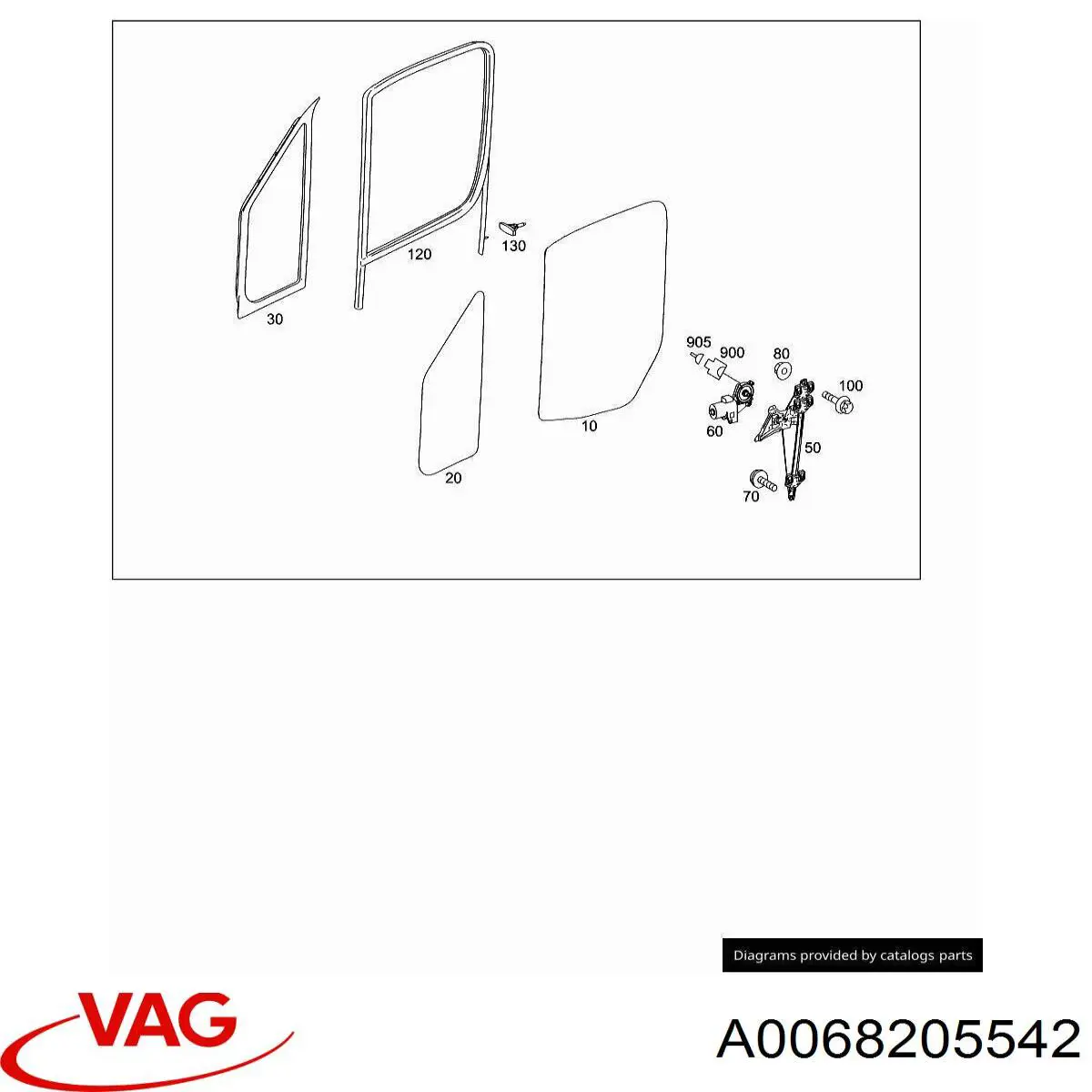 A0068205542 VAG motor de acionamento de vidro da porta dianteira direita