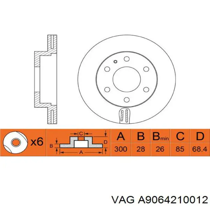 Передние тормозные диски A9064210012 VAG
