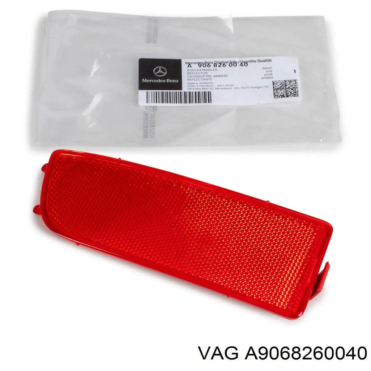 Левый отражатель заднего бампера VAG A9068260040 цена, от 6.15 USD