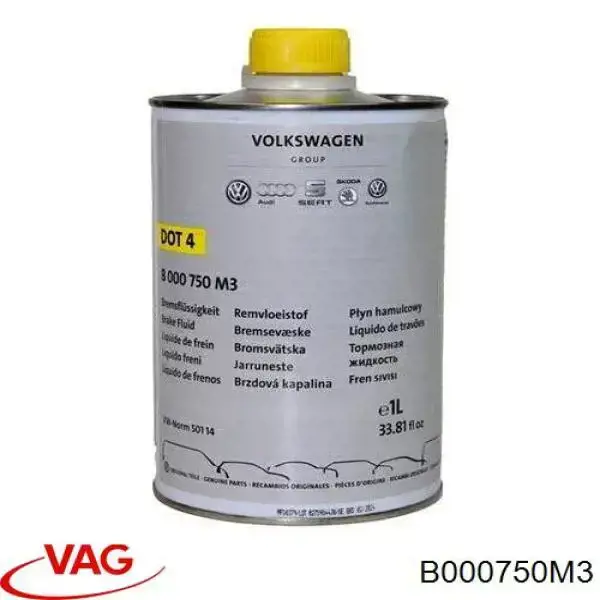 Жидкость тормозная VAG BRAKE FLUID DOT 4 1 л (B000750M3)