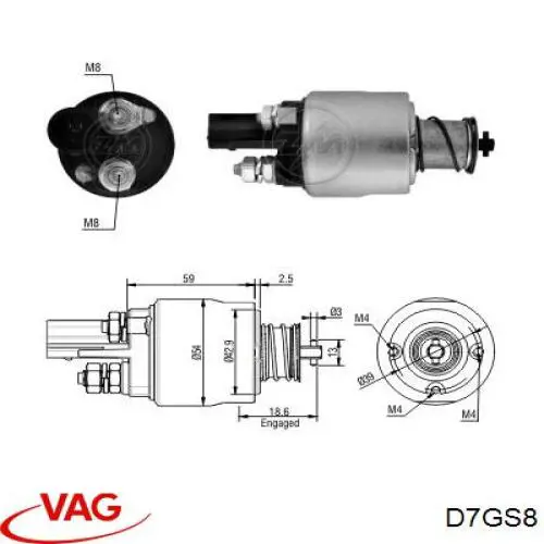 Стартер D7GS8 VAG