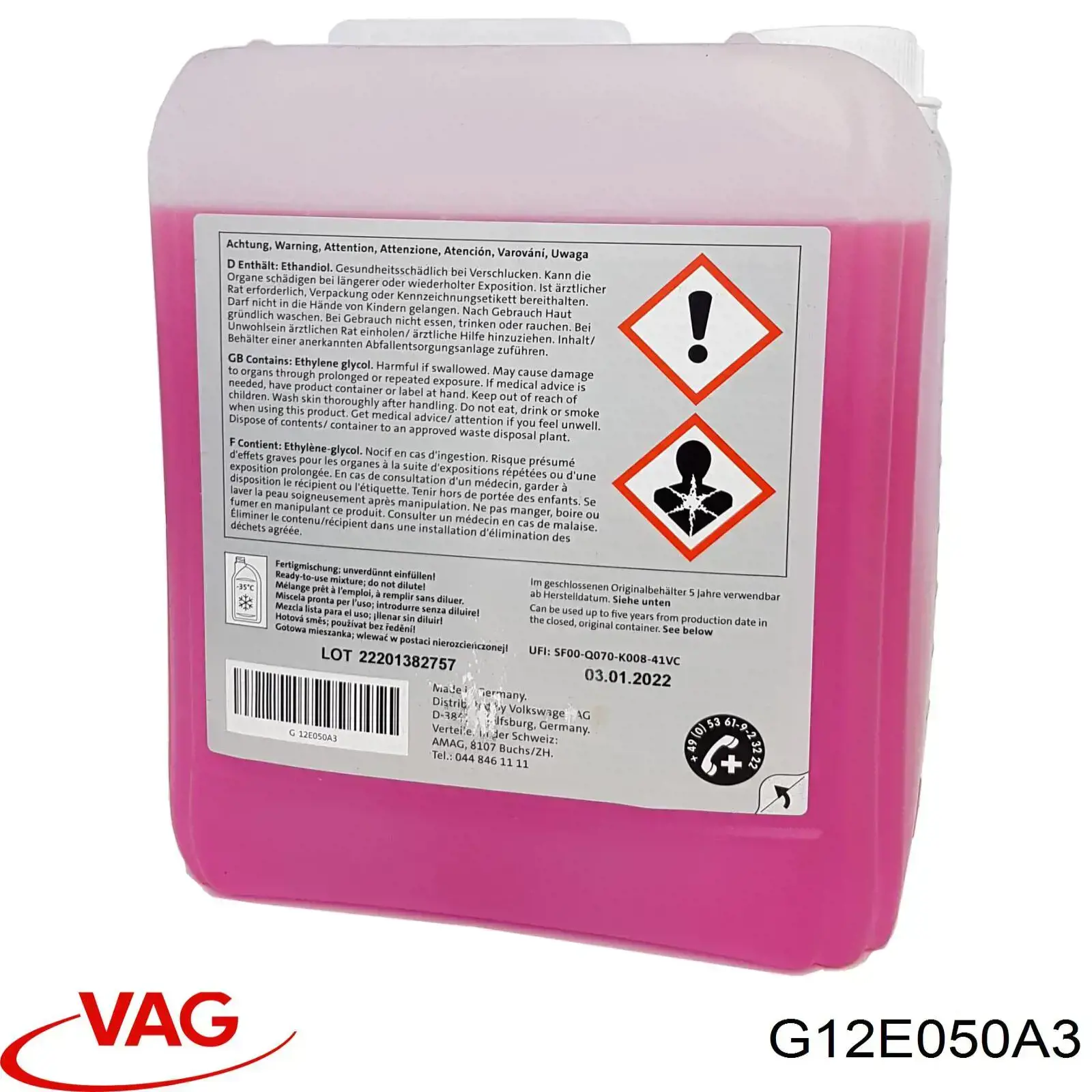 G12E050A3 VAG Liquido refrigerante original y equivalente