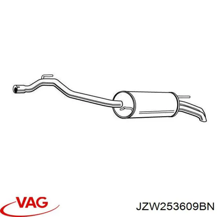 Глушитель, задняя часть JZW253609BN VAG