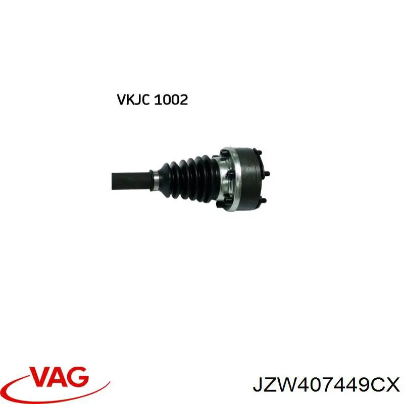 JZW407449CX VAG полуось (привод передняя левая)