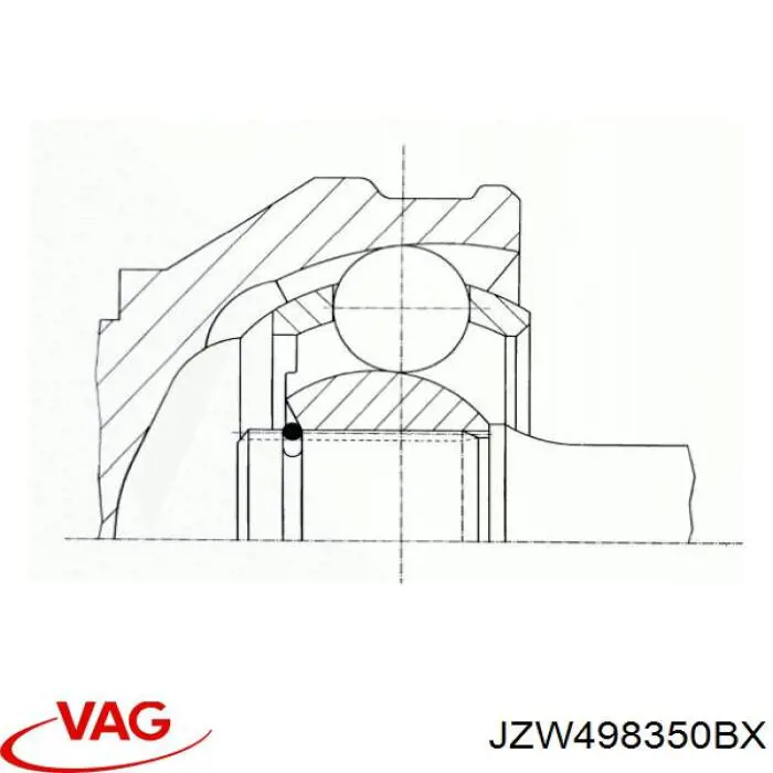 Шарнир угловых скоростей внутренний задний VAG JZW498350BX цена, от 23.01 USD