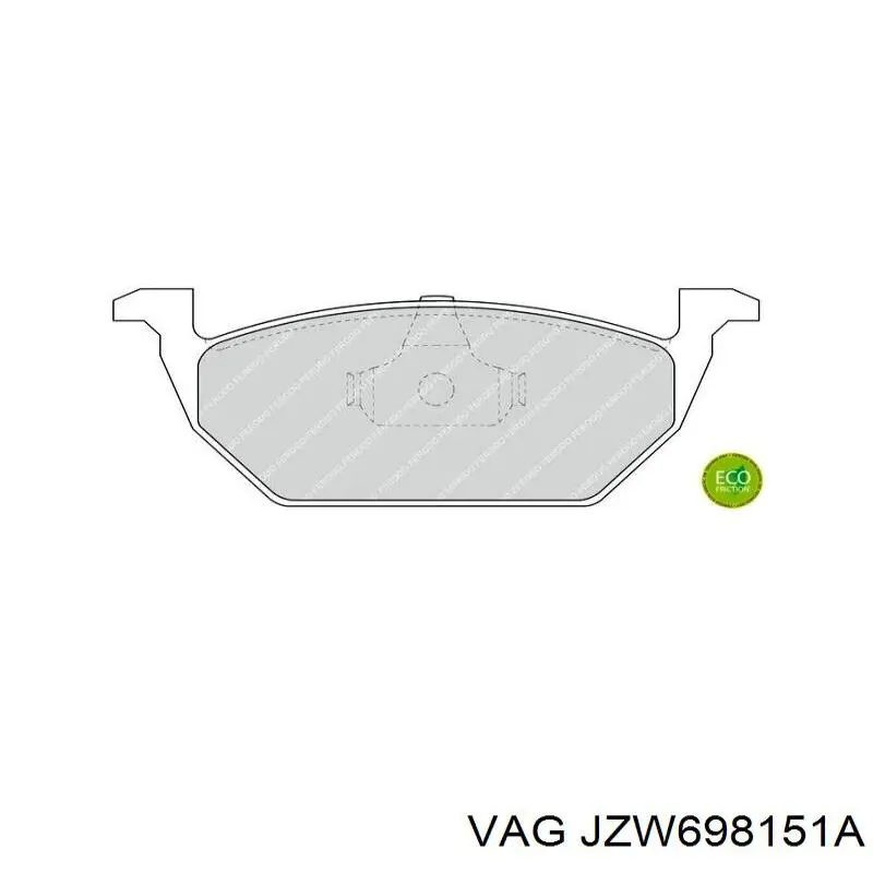 JZW698151A VAG Колодки передние
