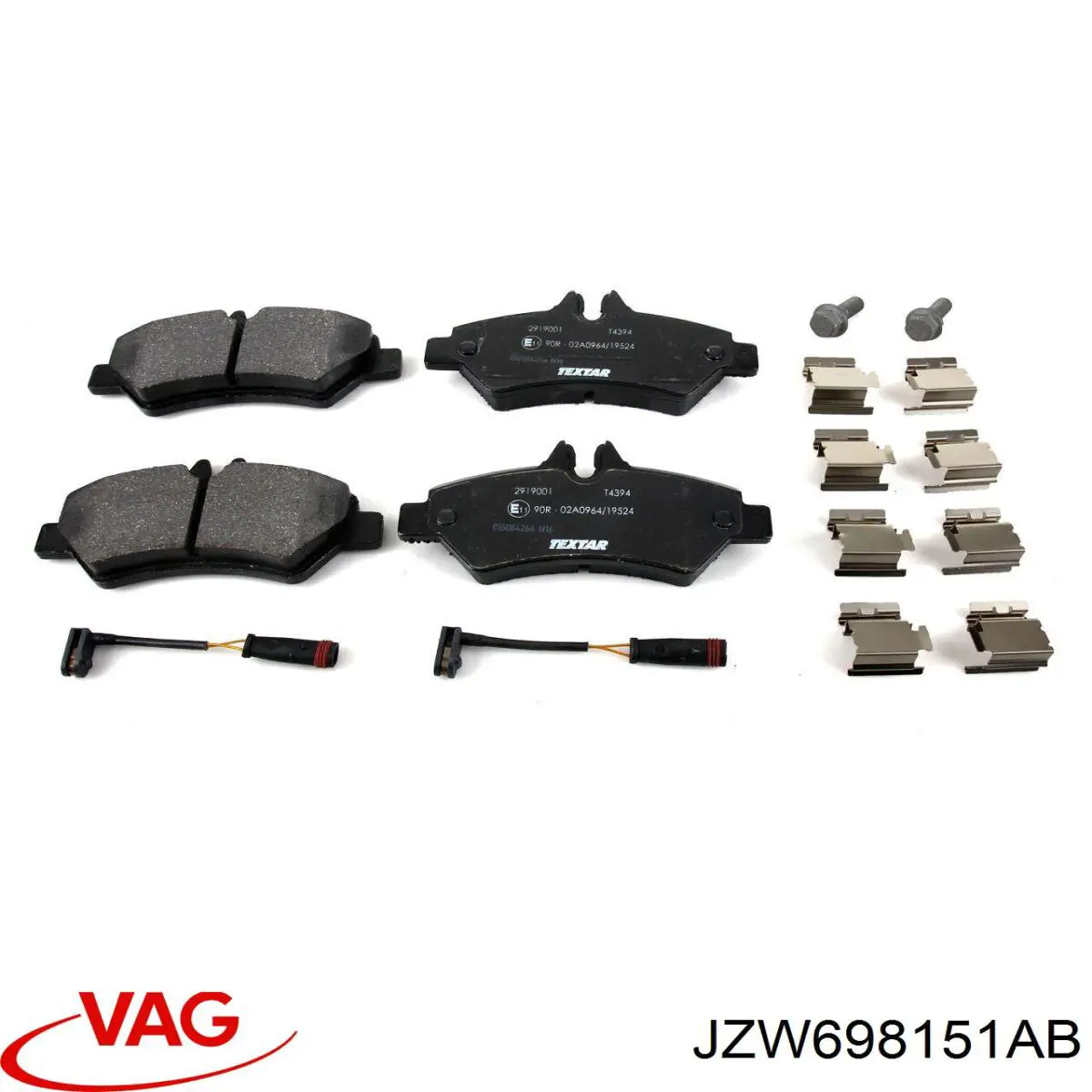 Передние тормозные колодки JZW698151AB VAG
