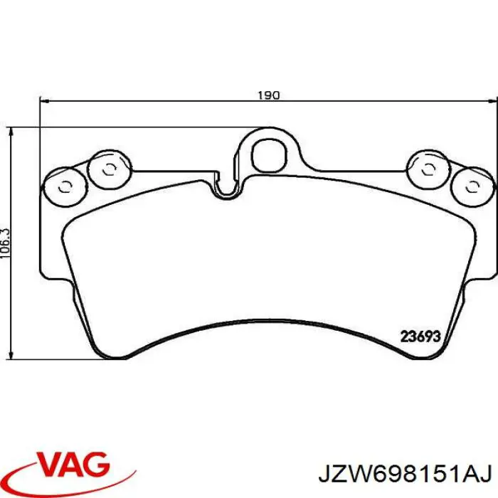 Колодки VAG JZW698151AJ цена, от 72.23 USD