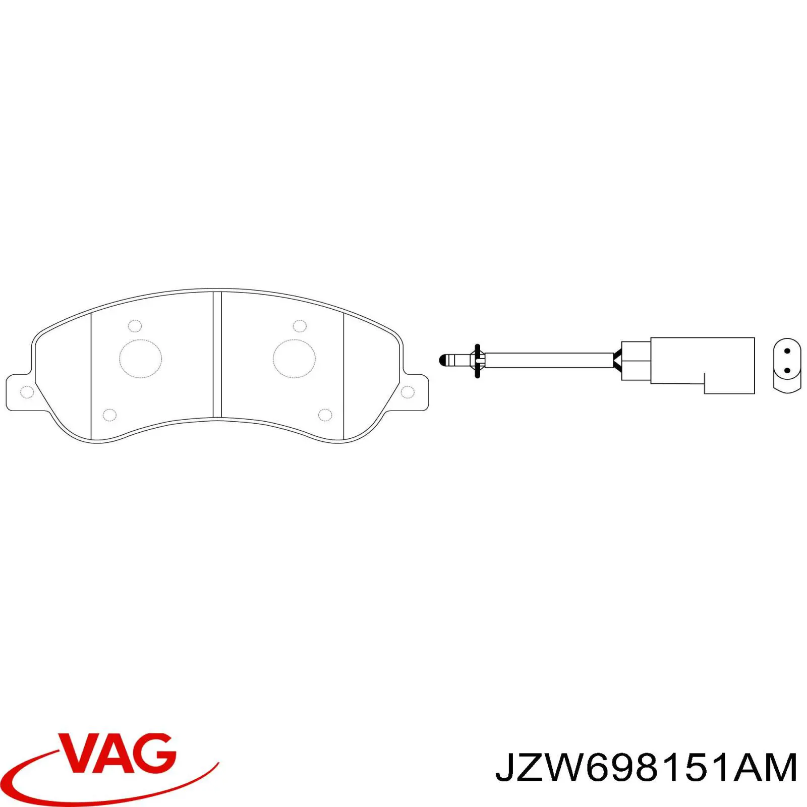 Передние тормозные колодки JZW698151AM VAG