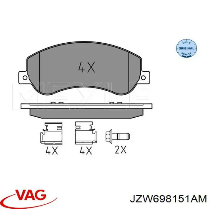 Передние тормозные колодки JZW698151AM VAG