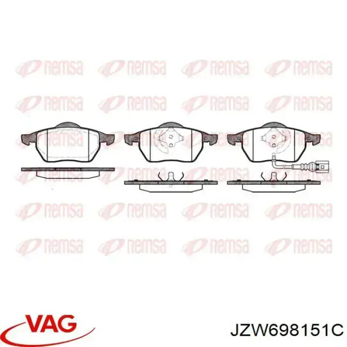 Тормозные колодки VAG JZW698151C
