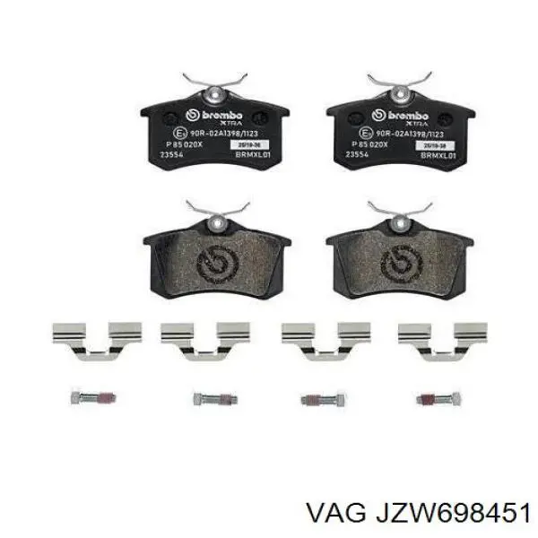 Купить JZW698451 VAG Колодки тормозные задние, дисковые