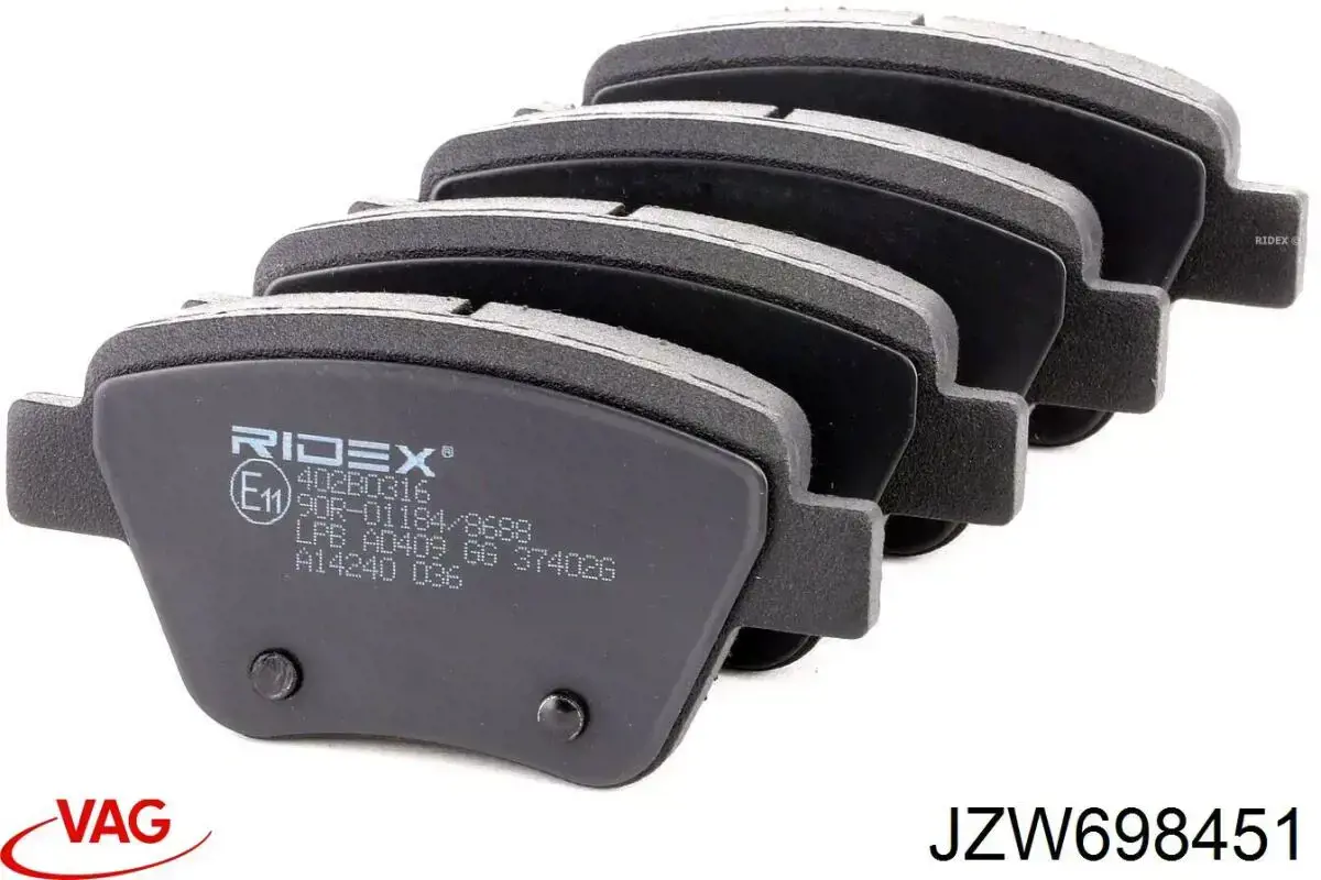 Купить JZW698451 VAG Колодки тормозные задние, дисковые