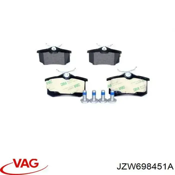Купить JZW698451A VAG Колодки тормозные задние, дисковые
