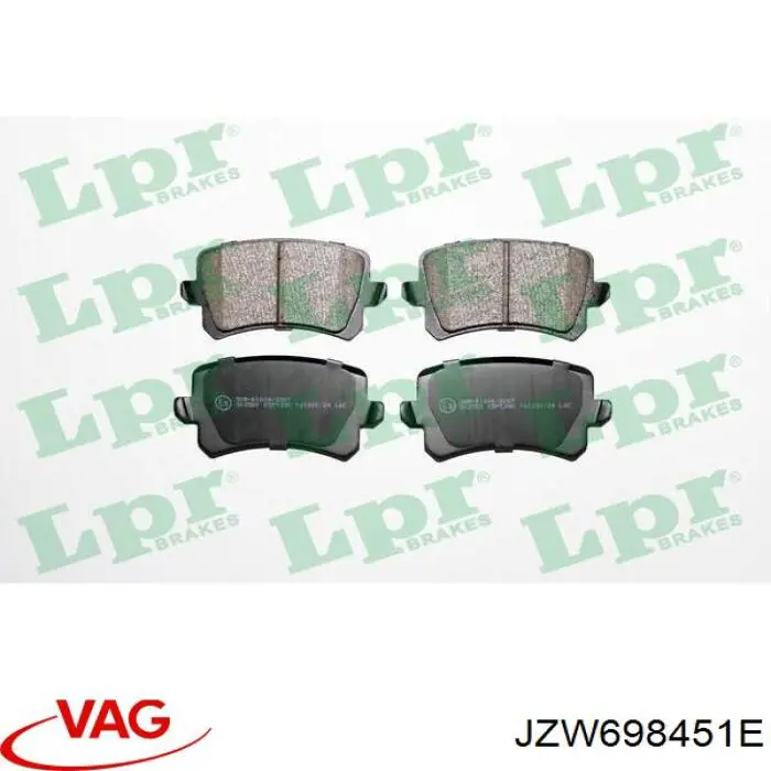 Купить JZW698451E VAG Колодки тормозные задние, дисковые