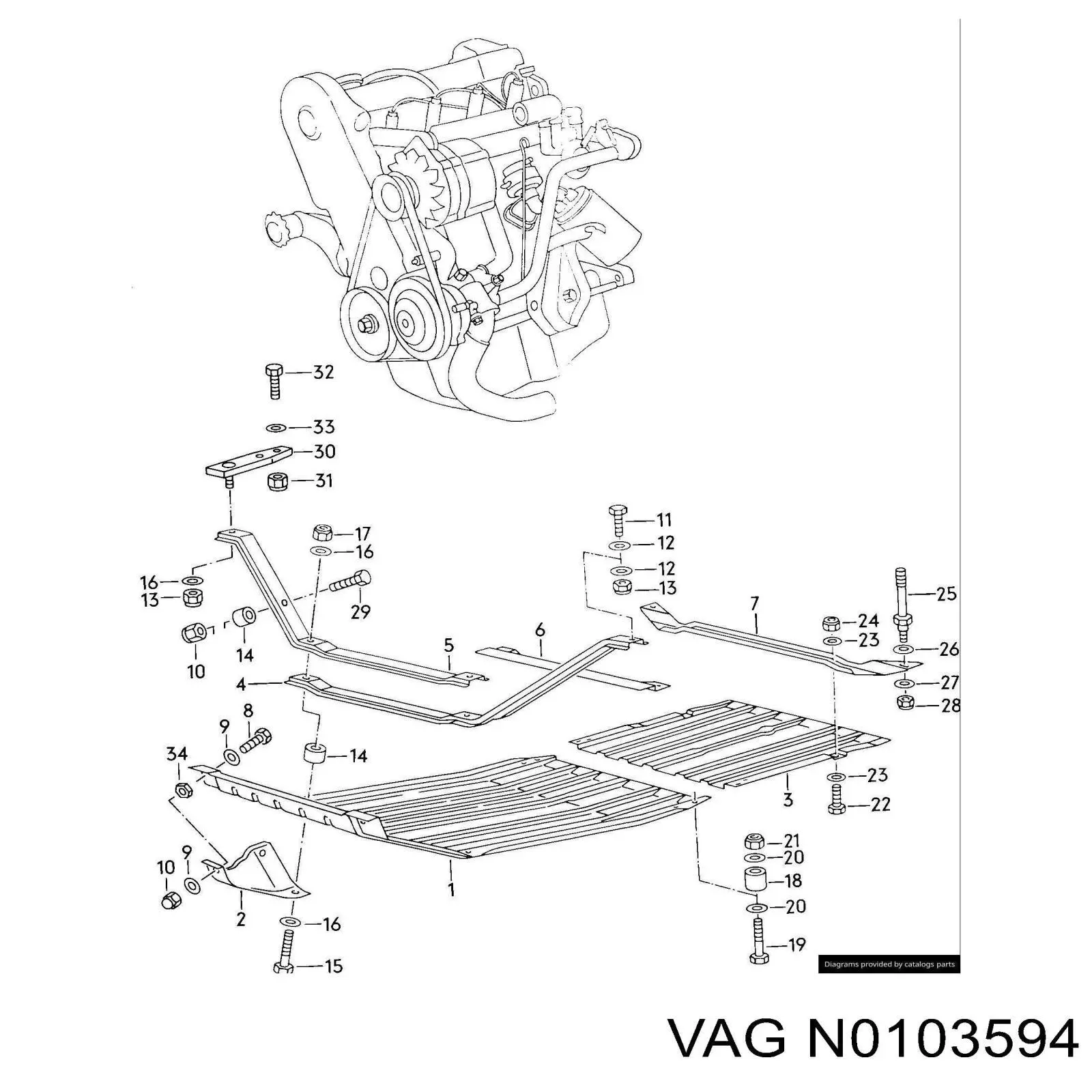  VAG N0103594 цена, от 0.48 USD