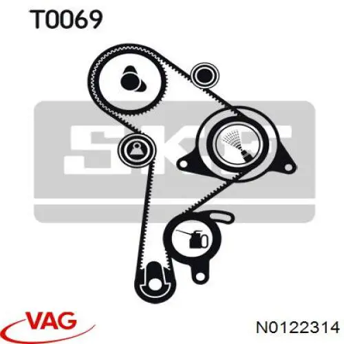 Купить N0122314 VAG Комплект ГРМ