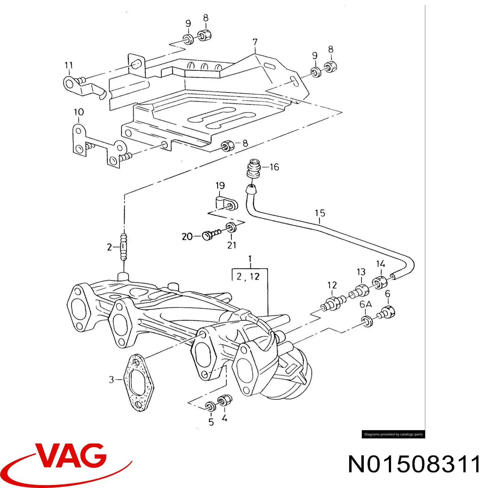 Болт (гайка) крепежа N01508311 VAG