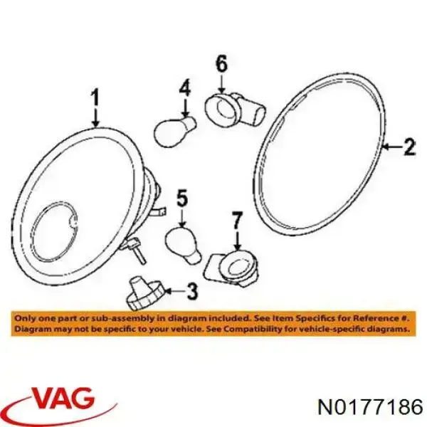 Лампа автомобильная VAG N0177186