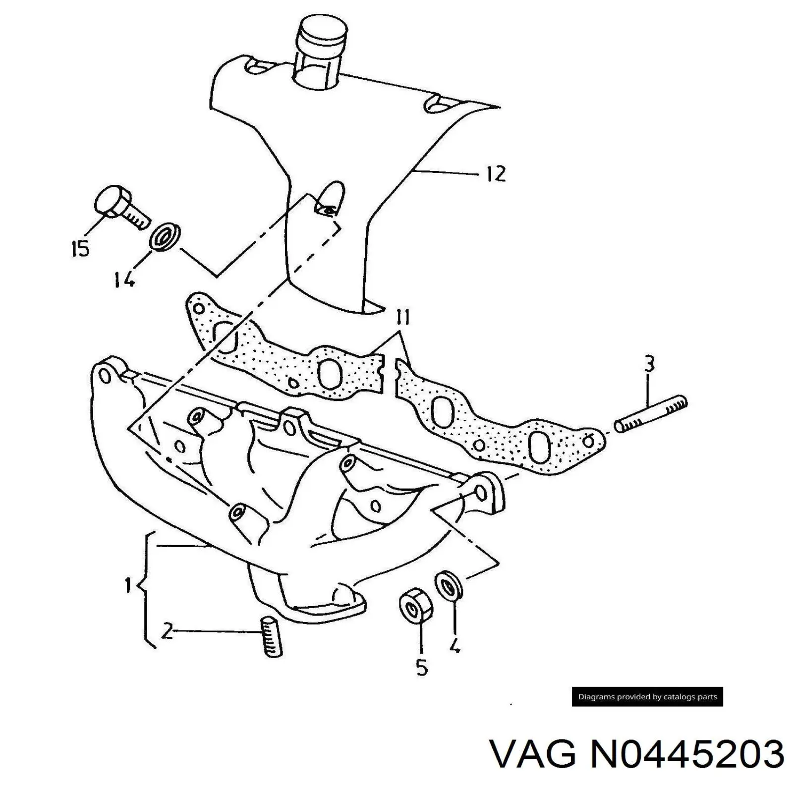 N0445203 VAG Шпилька выпускного коллектора