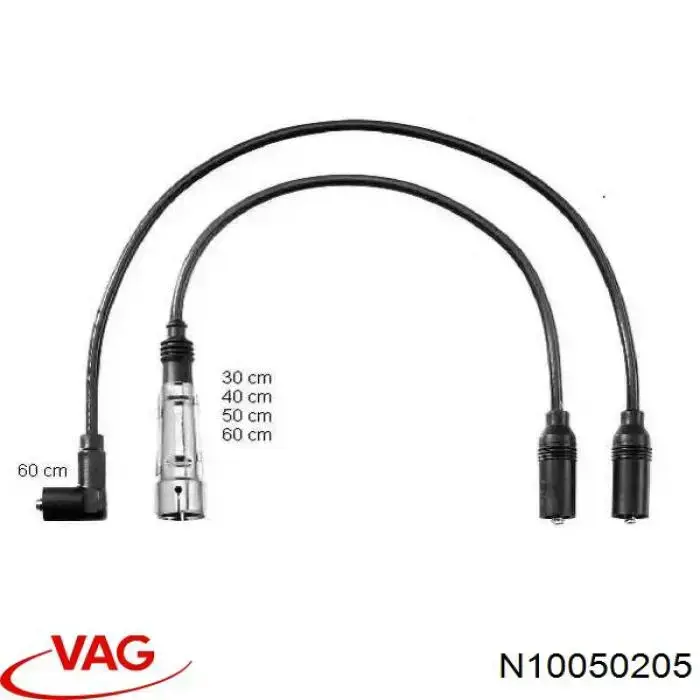 N10050205 VAG провод высоковольтный, цилиндр №1, 4