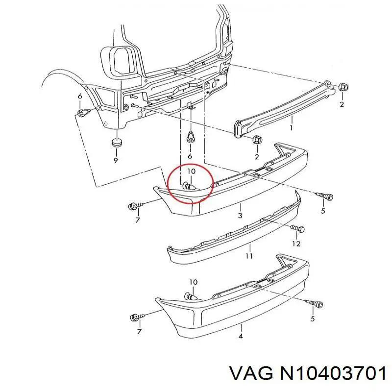 Купить N10403701 VAG Диск тормозной задний