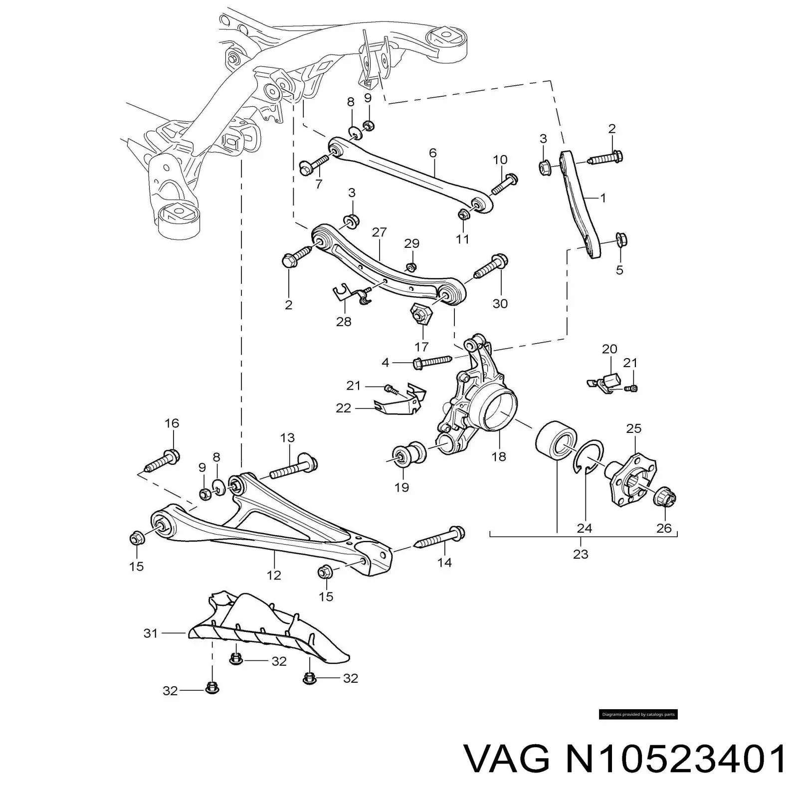 Болт N10523401 VAG