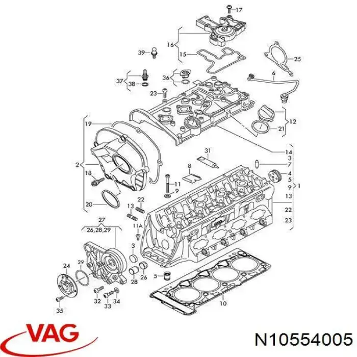 Болт клапанной крышки ГБЦ 2398002PCS10 Febest
