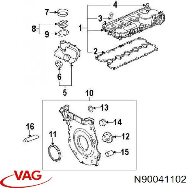Кольцо (шайба) форсунки инжектора посадочное VAG N90041102