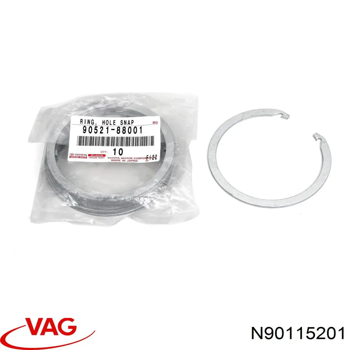 Кольцо стопорное подшипника передней ступицы N90115201 VAG