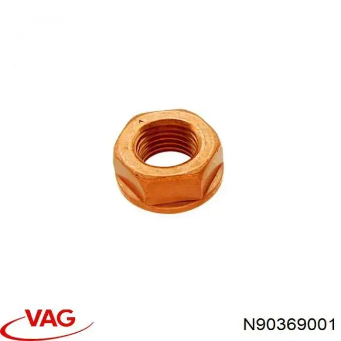N90369001 VAG гайка крепления приемной трубы глушителя (штанов)