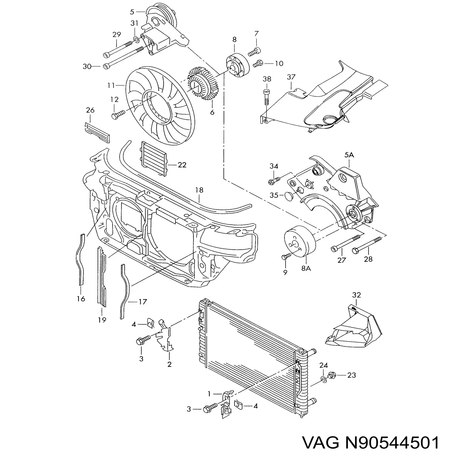 Радиатор охлаждения VAG N90544501