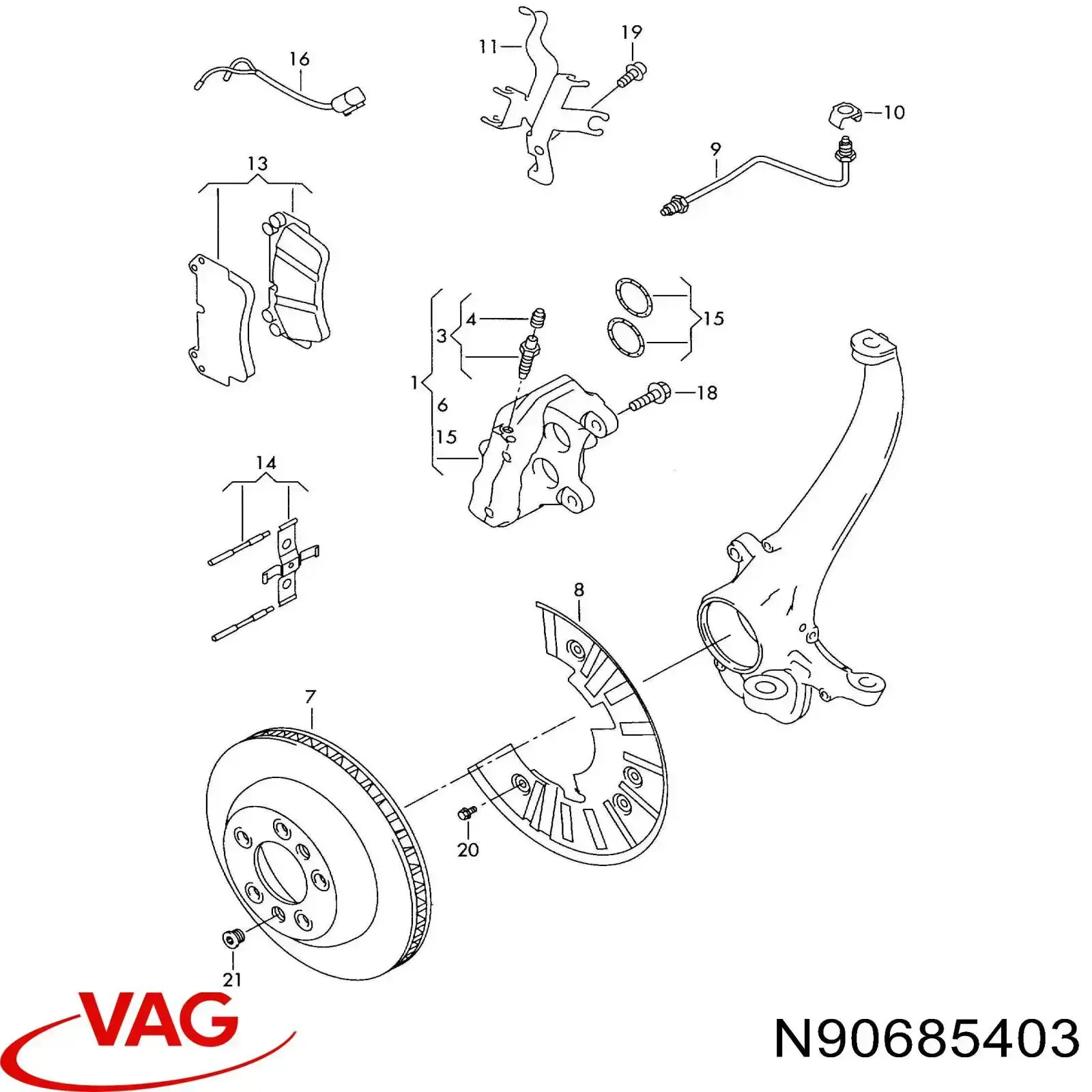 Купить N90685403 VAG Болт тормозного суппорта