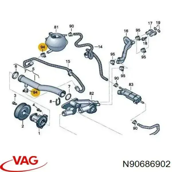 Купить N90686902 VAG Хомут пружинный