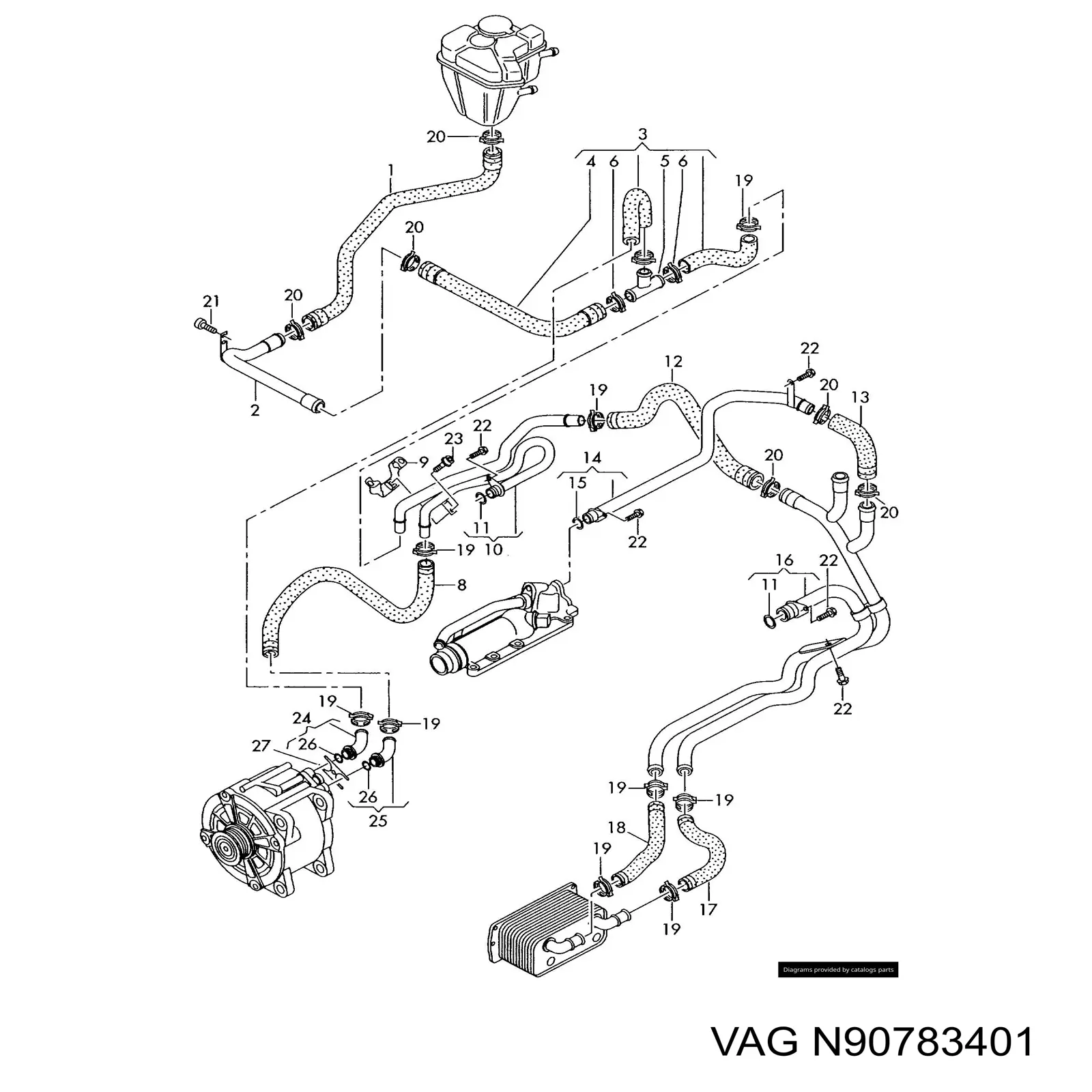 N90783401 VAG Прокладка вакуумного насоса