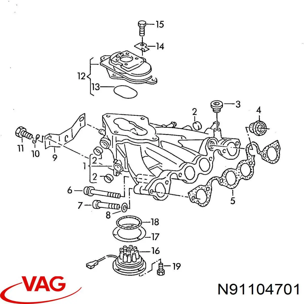 Болт ГБЦ N91104701 VAG