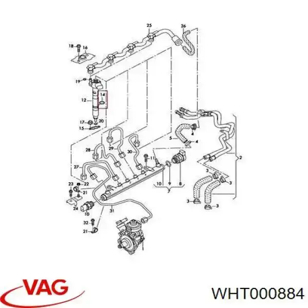 Кольцо форсунки WHT000884 VAG