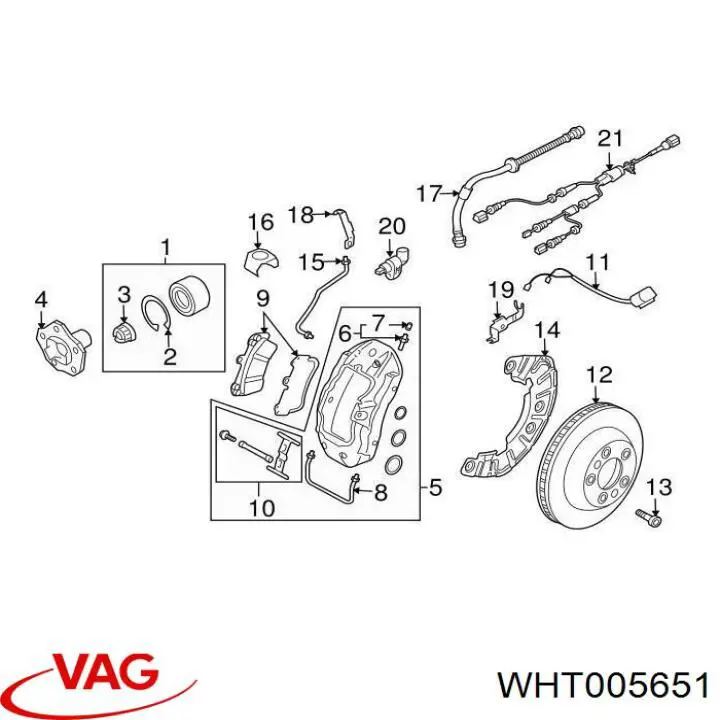 Купить WHT005651 VAG Датчик АБС (ABS) передний
