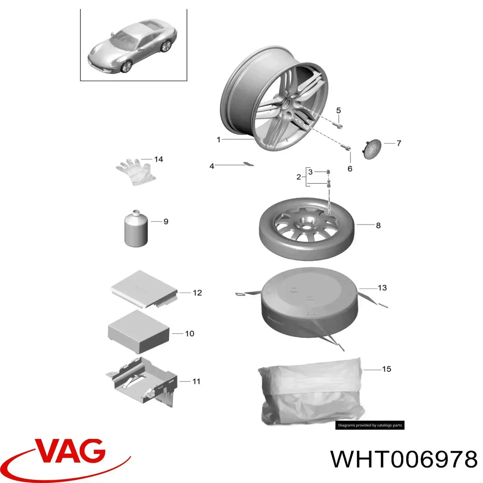 WHT006978 VAG parafuso de roda