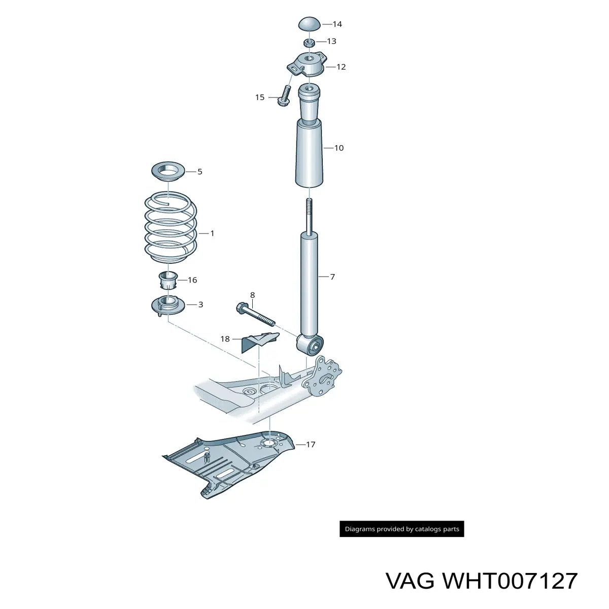 Купить WHT007127 VAG Амортизатор задней подвески