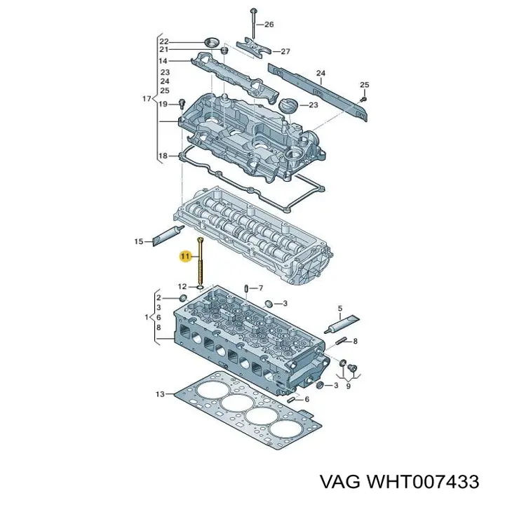 Болт головки блока цилиндров (ГБЦ) VAG WHT007433