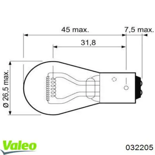 Лампочка VALEO 032205