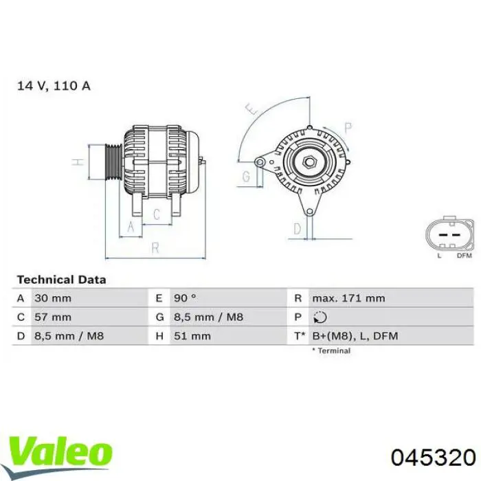 Фонарь задний левый VALEO 045320